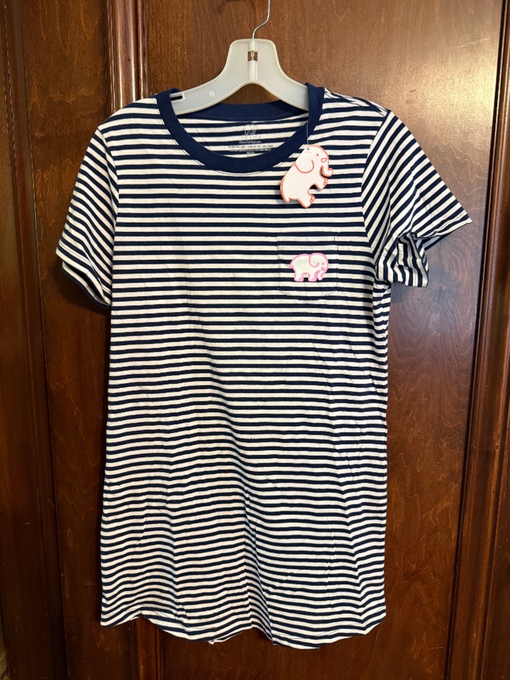 NWT Ivory Ella classic navy/white striped tshirt dress